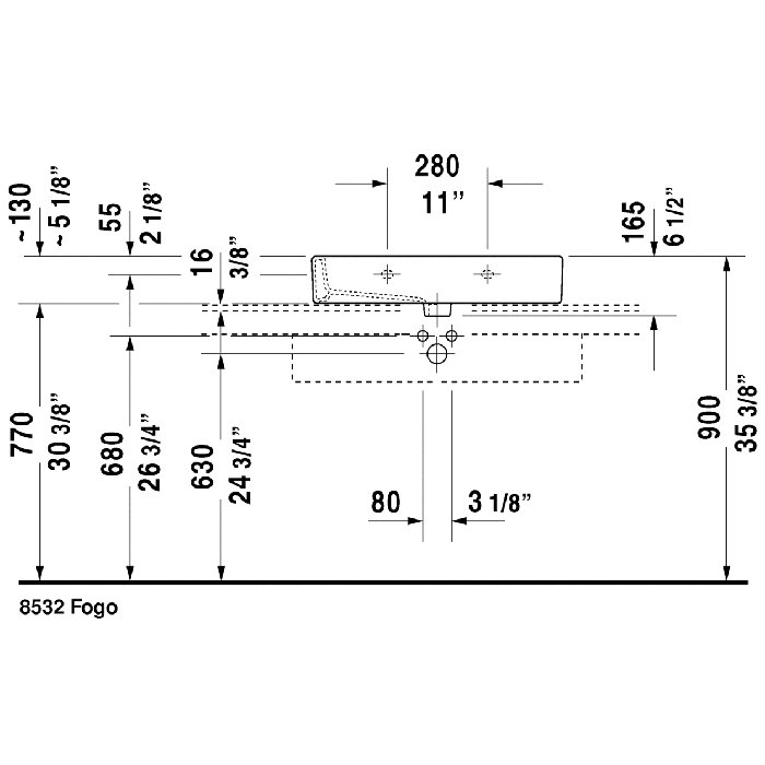 Duravit Vero Ceramic Rectangular Vessel Bathroom Sink with Overflow